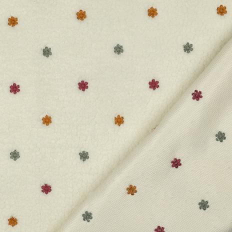 0,5 MTR. ♥ TEDDY GESTICKTE DAISIES NATUR ♥