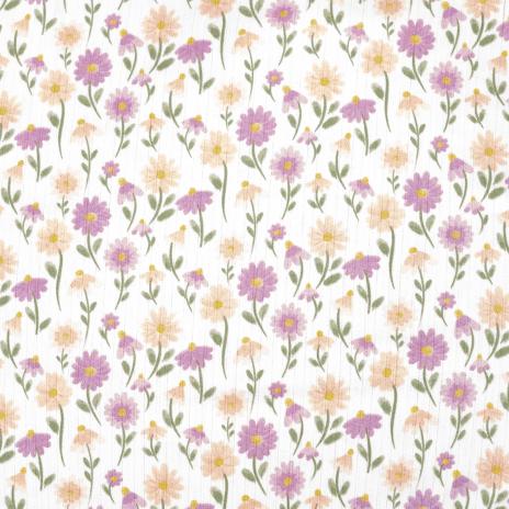 0,5 MTR.  ♥ BAUMWOLLJERSEY POINTOILLE Lochstickerrei -BLÜMCHEN ♥