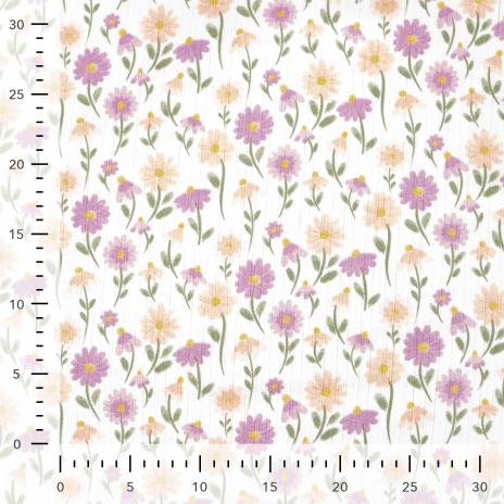 0,5 MTR.  ♥ BAUMWOLLJERSEY POINTOILLE Lochstickerrei -BLÜMCHEN ♥