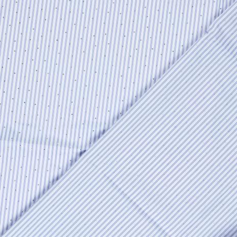 VORBESTELLUNG LIEFERZEIT CA. 1 WOCHE 0,5 MTR. GLITZER STEINCHEN STREIFEN NAVY/JEANS BAUMWOLL POPELINE