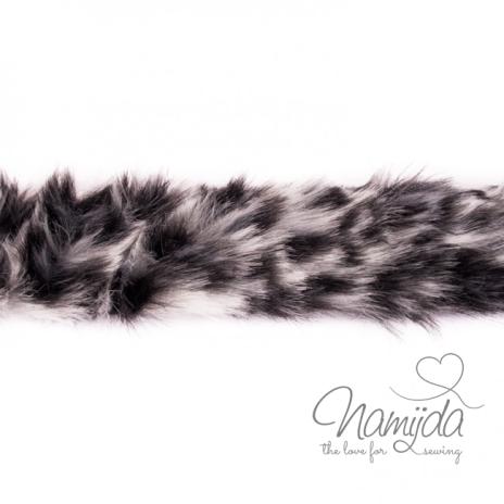 1 MTR. ♥ KUNST FeLLBORTE LEO SCHWARZ/WEISS - 4cm ♥