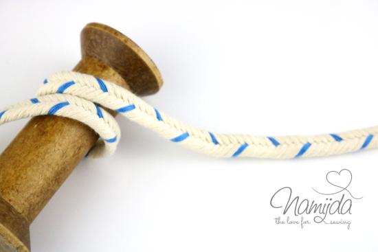 1 MTR. ♥ Zopfmuster Hoodie Kordel AQUA - 11mm ♥