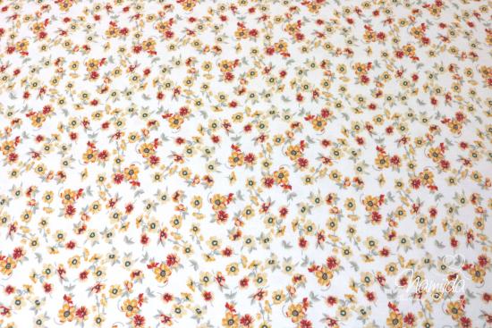 0,50 MTR. ♥ PETITE FLEUR STREUBLüMCHEN HELLGELB/MINZE JERSEY ♥
