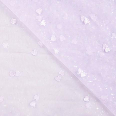 0,5 MTR. ♥ SOFT TüLL HERZCHEN FLIEDER ♥