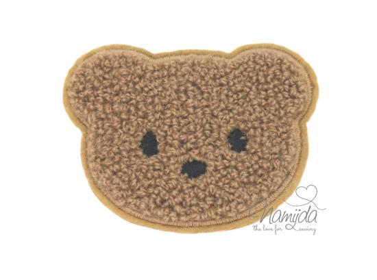 1 Stück - BÄRCHEN BRAUN CHENILLE PATCH