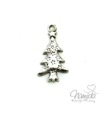 1 Stück - WEIHNACHTSBAUM STERNCHEN Anhänger  - SILBER - 25x15mm