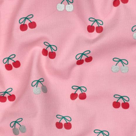 0,5 MTR. ♥ WEICHER BABY FEINCORD KIRSCHEN FOIL ROSA ♥