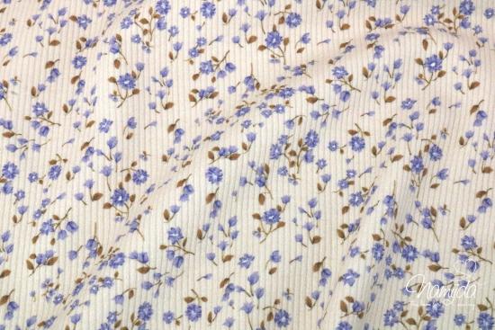 0,5 MTR.  ♥ RIPPSTRICK JERSEY STREUBLÜMCHEN FLIEDER/DUSTYBLUE ♥
