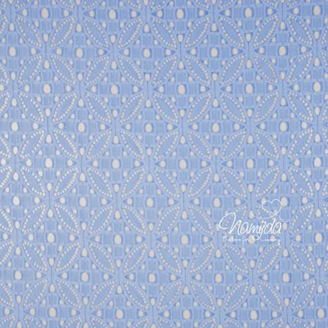 0,5 MTR. ♥ Elastische Spitze ORNAMENT BLüTE - Himmel Blau - Spitzenstoff ♥