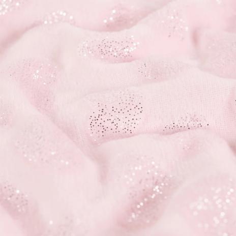 0,5 MTR. ♥ GLITTER HEARTS FLEECE ROSE  ♥