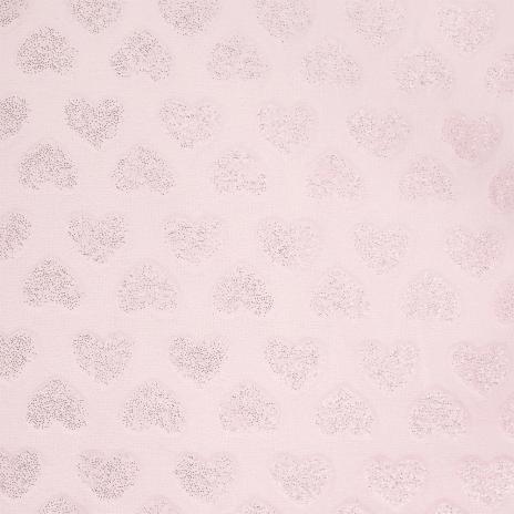 0,5 MTR. ♥ GLITTER HEARTS FLEECE ROSE  ♥