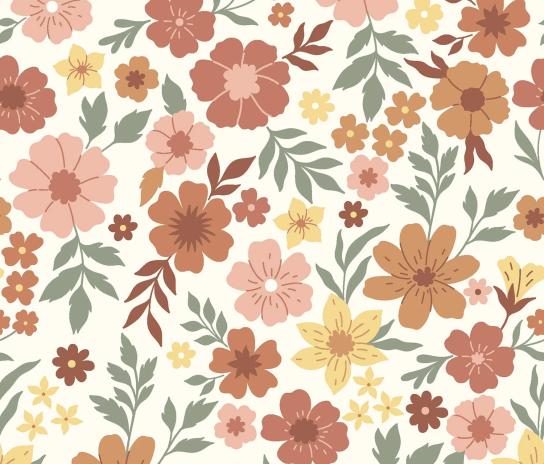 0,50 MTR. FLOWERS APRICOT JERSEY
