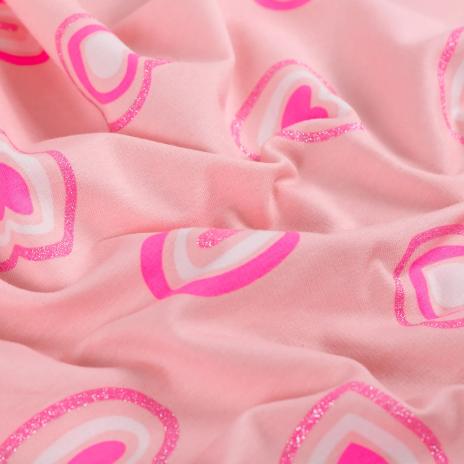 0,50 MTR. GLITZER HEARTS ROSA SOFT SWEAT FRENCH TERRY
