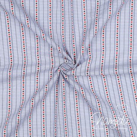 0,5 MTR. JACQUARD LOVE  BAUMWOLLE HELLBLAU