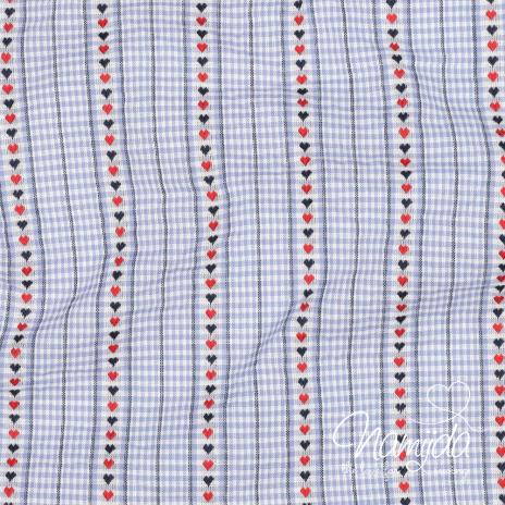 0,5 MTR. JACQUARD LOVE  BAUMWOLLE HELLBLAU