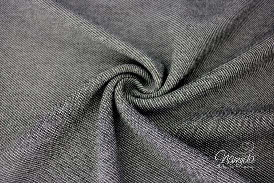 0,5 MTR. ♥ KNITTED DENIM JEANS JERSEY - ANTHRAZIT - ELASTISCH ♥