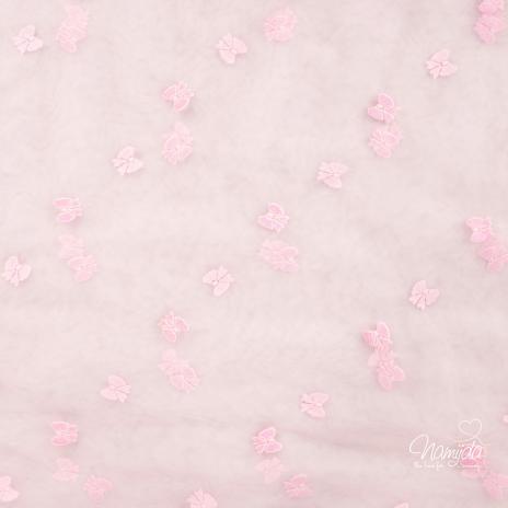 0,5 MTR. ♥ SOFT TüLL AUFGESTICKTE SCHLEIFEN ♥