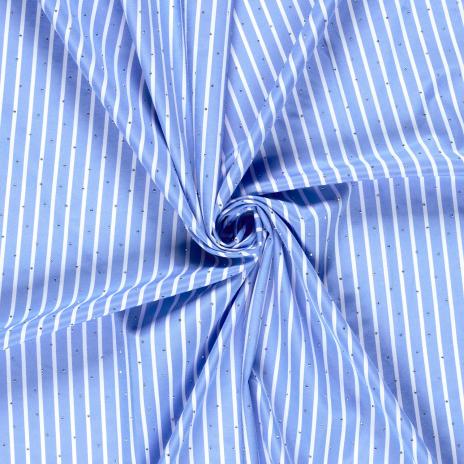 VORBESTELLUNG LIEFERZEIT CA. 1 WOCHE 0,5 MTR. GLITZER STEINCHEN STREIFEN JEANS BAUMWOLL POPELINE