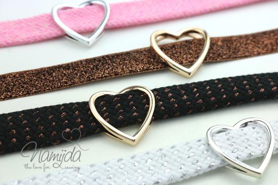 1 Stück ♥ HERZ SCHIEBEPERLE ROSEGoLD - 30x29mm ♥