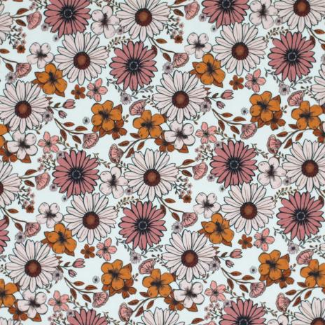 0,5 MTR.  AQUARELL VINTAGE DAISIES - JERSEY