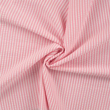 0,5 MTR. SEERSUCKER STREIFEN UNI ROSE
