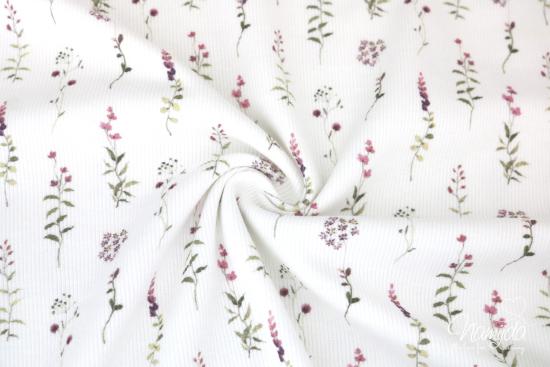 0,5 MTR. ♥ RIPPSTRICK JERSEY SUMMER FLOWERS BEERE ♥