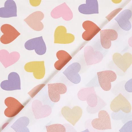 0,5 MTR.  PASTELL HERZCHEN BAUMWOLLE