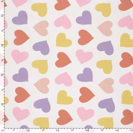 0,5 MTR.  PASTELL HERZCHEN BAUMWOLLE