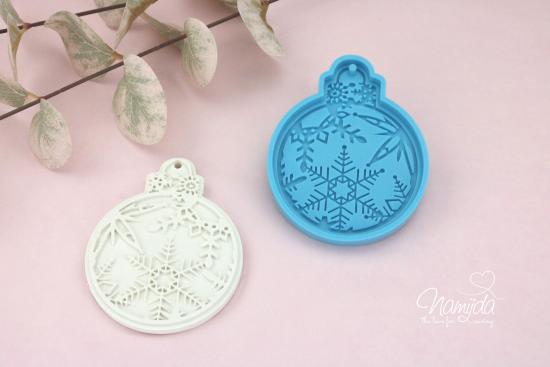1 Stück ♥ GIESSFORM SILIKON - WEIHNACHTSKUGEL SCHNEESTERN ♥