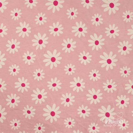 0,50 MTR. ♥ DAISIES ROSE MELANGE JERSEY ♥