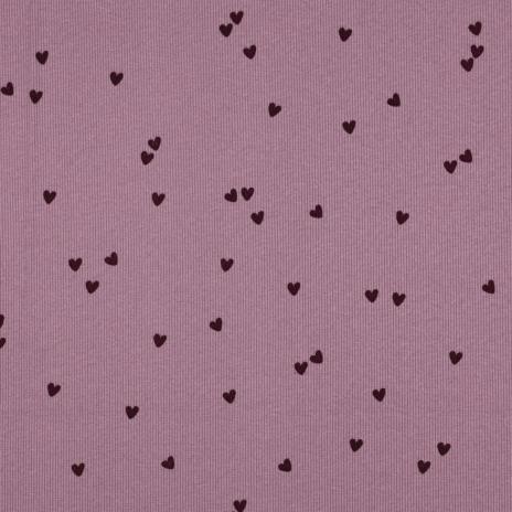 0,5 MTR. ♥ RIPPSTRICK JERSEY HERZCHEN - MAUVE ♥
