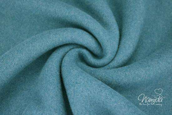 0,5 MTR. ♥ BIO Doubelface Baumwollfleece PETROL - 100% Baumwolle ♥