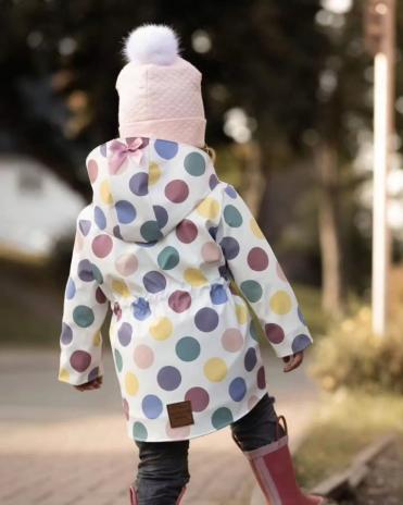 0,5 MTR. ♥ DOTS REGENJACKEN STOFF PASTELL PUNKTE NATUR ♥