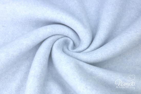 0,5 MTR. ♥ Doubelface Baumwollfleece HELLBLAU MELANGE - 100% Baumwolle ♥
