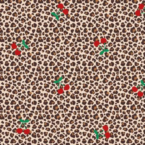 0,50 MTR. ♥ LEO NATURAL KIRSCHEN CHERRYS JERSEY ♥