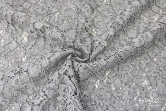 0,5 MTR. ♥ SPITZE BLüTeNTRAUM - GRAU - Spitzenstoff ♥