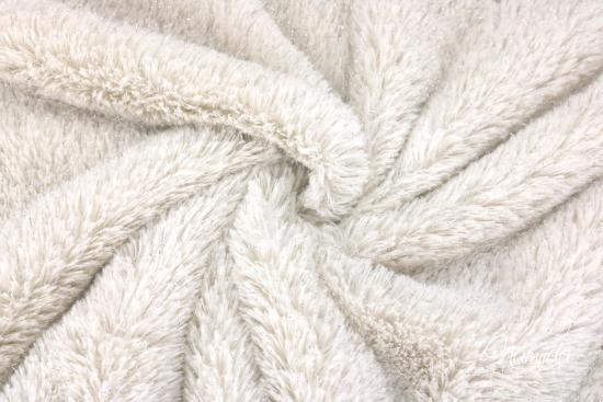 0,5 MTR. ♥ KUSCHELWEICHER LUREX TEDDY NATUR ♥ 