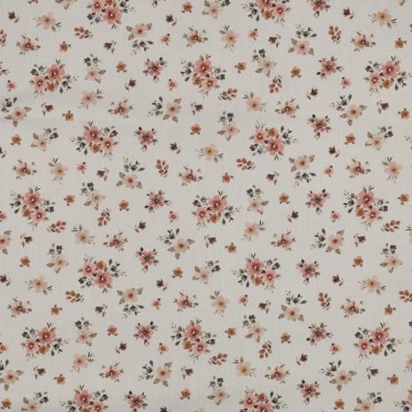 0,5 MTR.♥ BLÜTENZAUBER NATUR BAUMWOLL POPELINE ♥