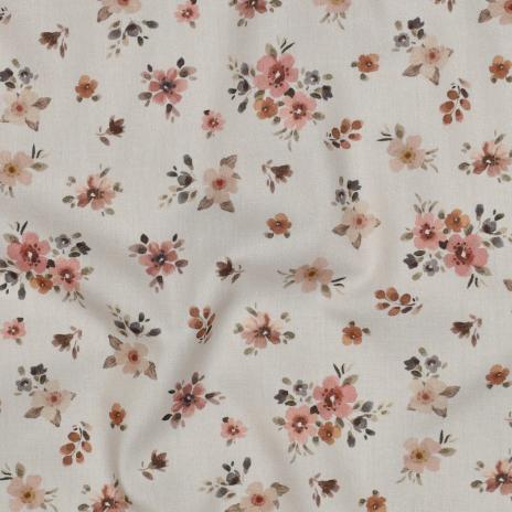 0,5 MTR.♥ BLÜTENZAUBER NATUR BAUMWOLL POPELINE ♥