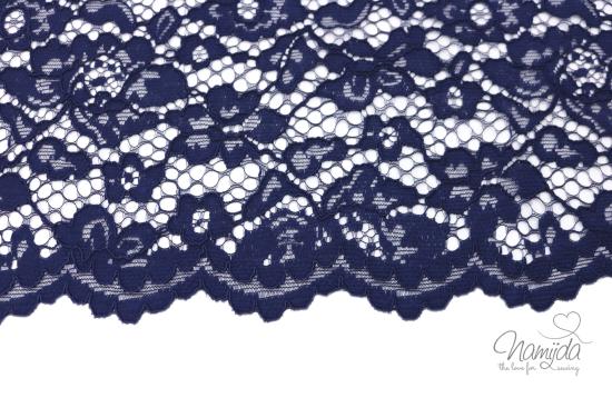 0,5 MTR. ♥ SPITZE BLüTeNTRAUM - NAVY - Spitzenstoff ♥