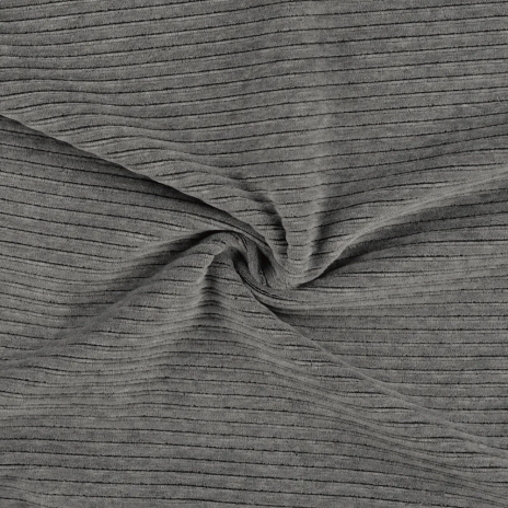 0,5 MTR. ♥ BREITCORD BAUMWOLL JERSEY - DuNKELGRAU - ELASTISCH - WASHED ♥