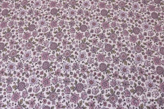 0,5 MTR.  ♥ RIPPSTRICK JERSEY BLOSSOMS LAVENDEL ♥
