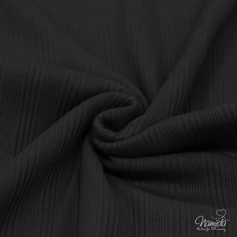 0,5 MTR.  ♥ RIPPSTRICK DIFFERENT STRIPES JERSEY SCHWARZ ♥