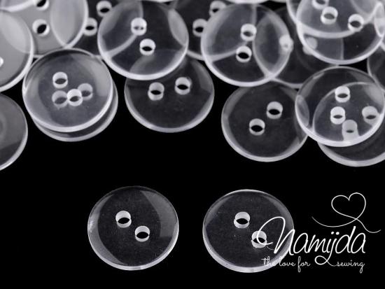 1 Stück ♥ Knöpfchen - Transparent - 15mm ♥