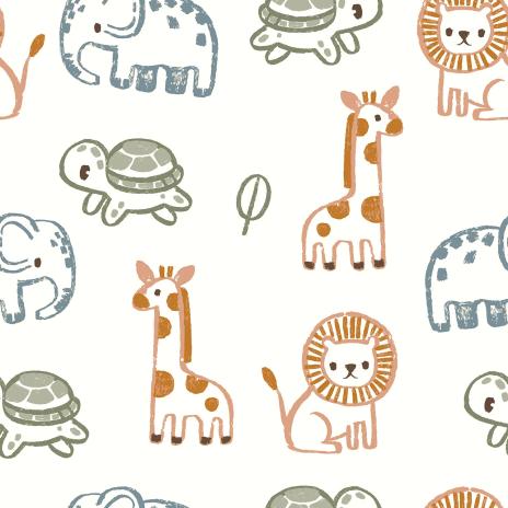 0,5 MTR.  ANIMALS GO WILD  - FRENCH TERRY