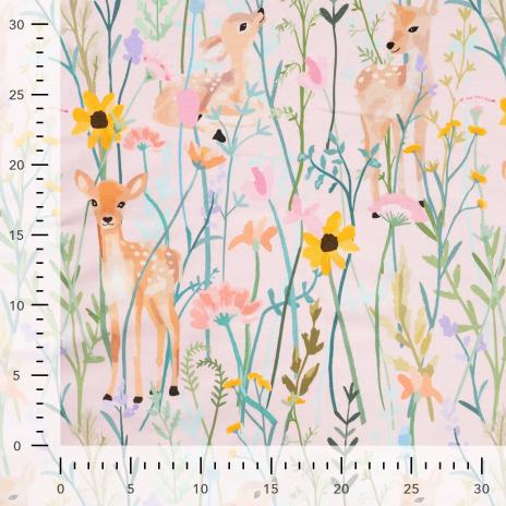 0,50 MTR. AQUARELL PASTELL LoVELY DEER SOFT SWEAT FRENCH TERRY