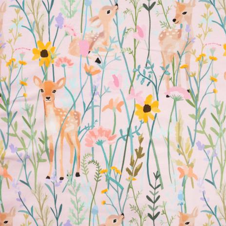 0,50 MTR. AQUARELL PASTELL LoVELY DEER SOFT SWEAT FRENCH TERRY