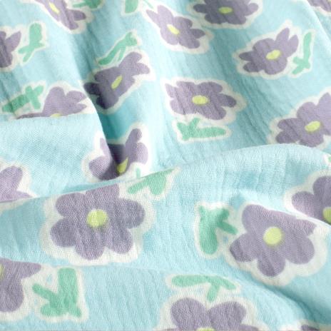 0,5 MTR. ♥ MuSSELIN GÄNSEBLÜMCHEN FLIEDER ♥