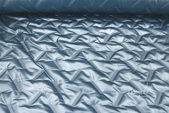 0,5 MTR. ♥ ABGESTEPPTER JACKENSTOFF METALLIC BLAU ♥