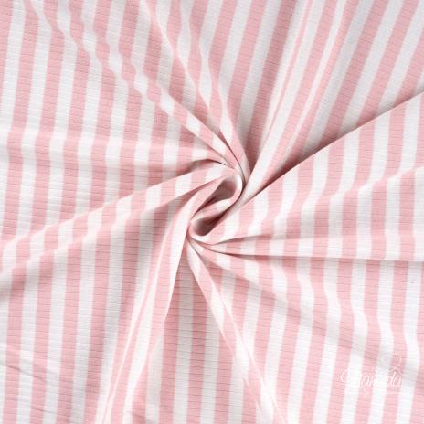 0,5 MTR. ♥ RIPPSTRICK JERSEY STREIFEN ROSE ♥